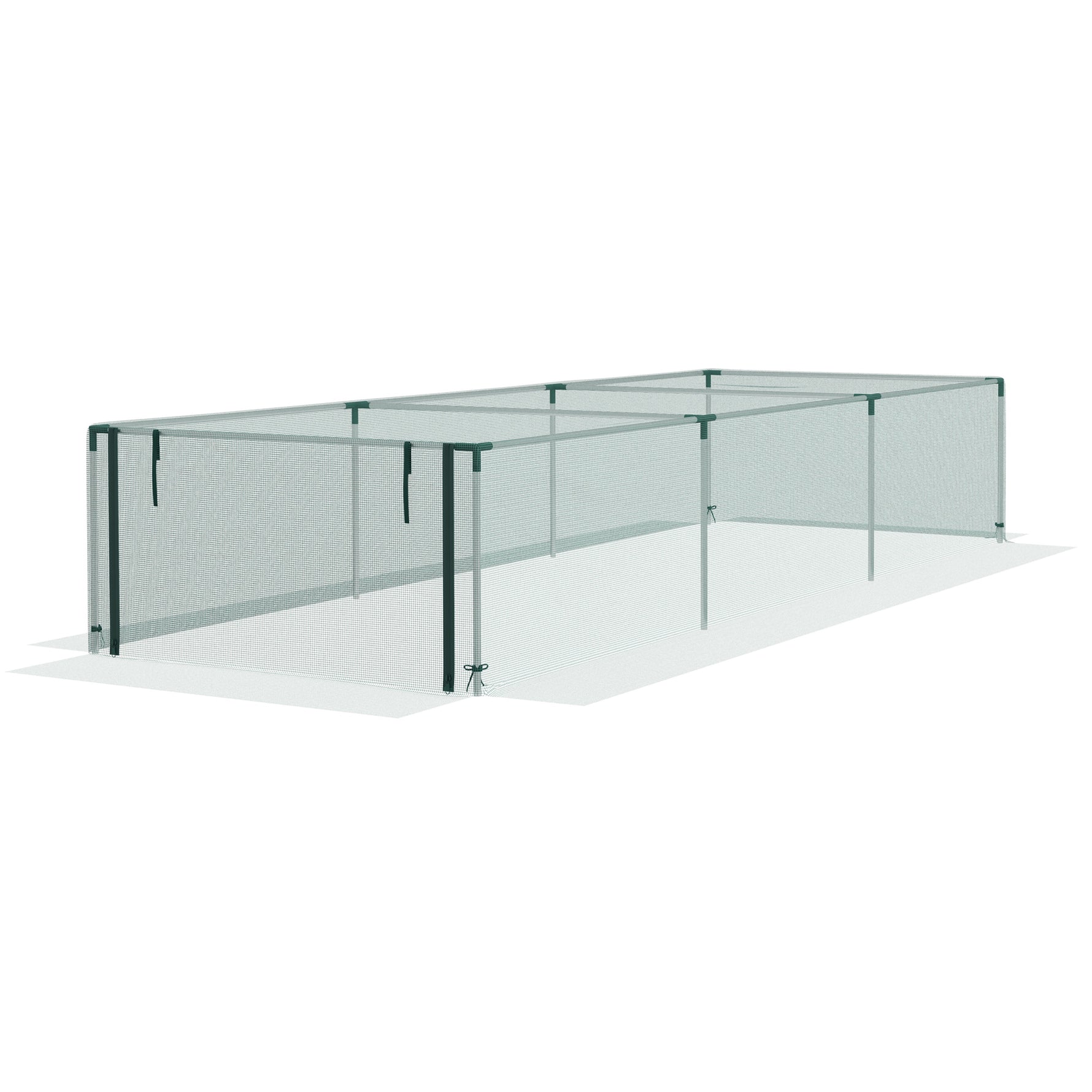 Serre de jardin serre à tomates filet protection porte zippée enroulable HDPE, dim. 125L x 373l x 62,5H cm