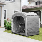 Tente de vélo abri de vélo portable pour 3-4 vélos avec 2 poches latérales 220 x 150 x 195 cm gris foncé