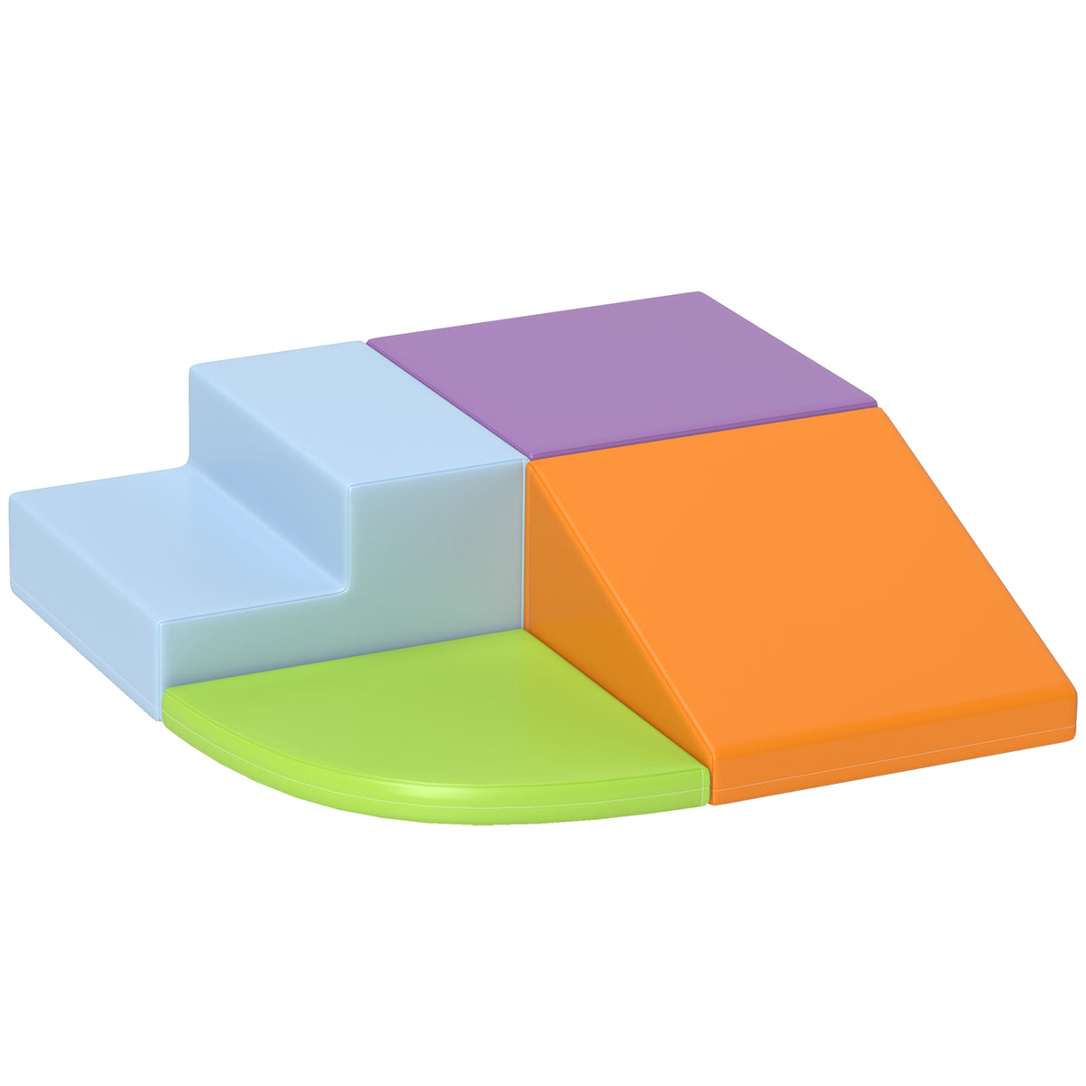 4 blocs de construction XL - modules de motricité - mousse EPE polyuréthane, vert orange violet et bleu