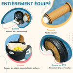 Tricycle enfants avec sonnette et panier selle réglable avec dossier - pour enfant de 2 à 5 ans blanc