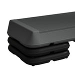 Stepper aérobic fitness hauteur réglable 3 niveaux 10/15/20 cm surface antidérapante plastique, gris