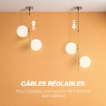 Suspension luminaire moderne, lustre plafonnier de double-tête, lumière suspendue réglable pour entrée, salon, ton doré