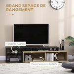 Meuble TV banc TV jusqu'à 65 pouces avec étagère amovible style contemporain porte basculante pour salon chambre