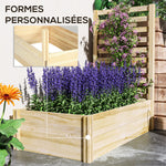 Jardinière avec treillis bac à fleurs jardinière de jardin dim. 115L x 60l x 110H cm effet bois naturel