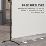 Paravent Extérieur à Panneau Unique, Séparateur de Pièce de 180H cm avec Protection UV30+, Beige