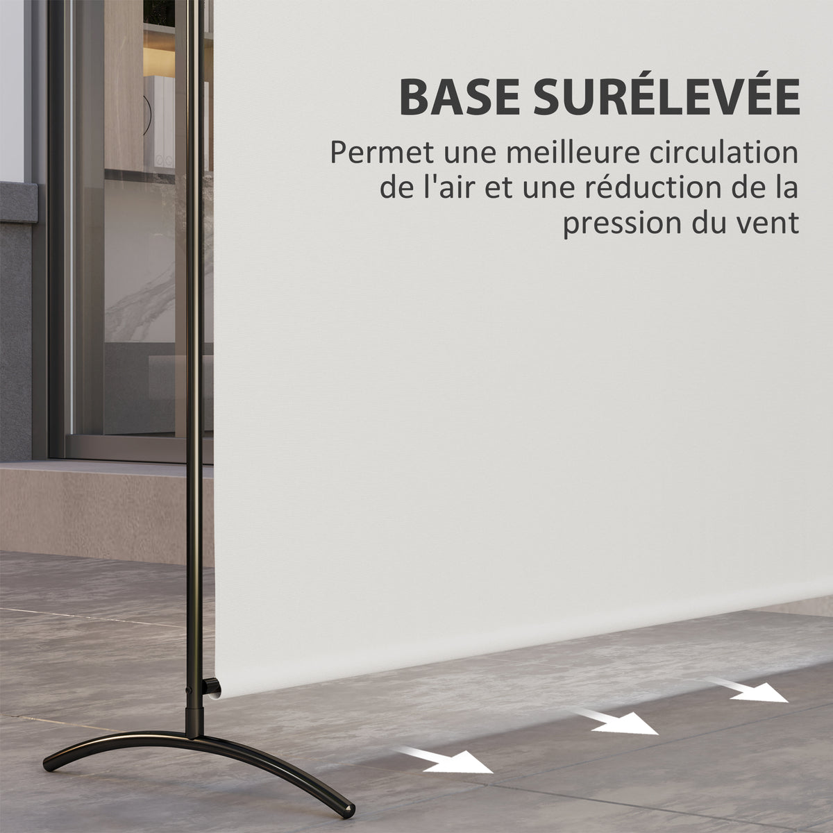 Paravent Extérieur à Panneau Unique, Séparateur de Pièce de 180H cm avec Protection UV30+, Beige
