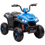 Quad électrique enfant 12 V voiture électrique 2 moteurs marche avant et arrière 37-60 mois 85 x 55,5 x 62 cm bleu