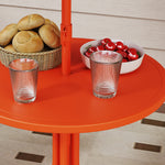 Salon de jardin enfant, table enfant avec 2 chaises pliantes et parasol Ø 100 cm, motif animal, orange