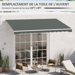 Toile de Rechange Store banne - Lambrequin Vagues Douces - Polyester Haute densité 280 g/m² Anti-UV gris