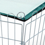 Parc pour chien, enclos chien 6 panneaux avec toit, modulable et pliable, enclos portable 60H cm avec porte, clôture pour chat, chiens de petit taille, intérieur et extérieur, argent, vert