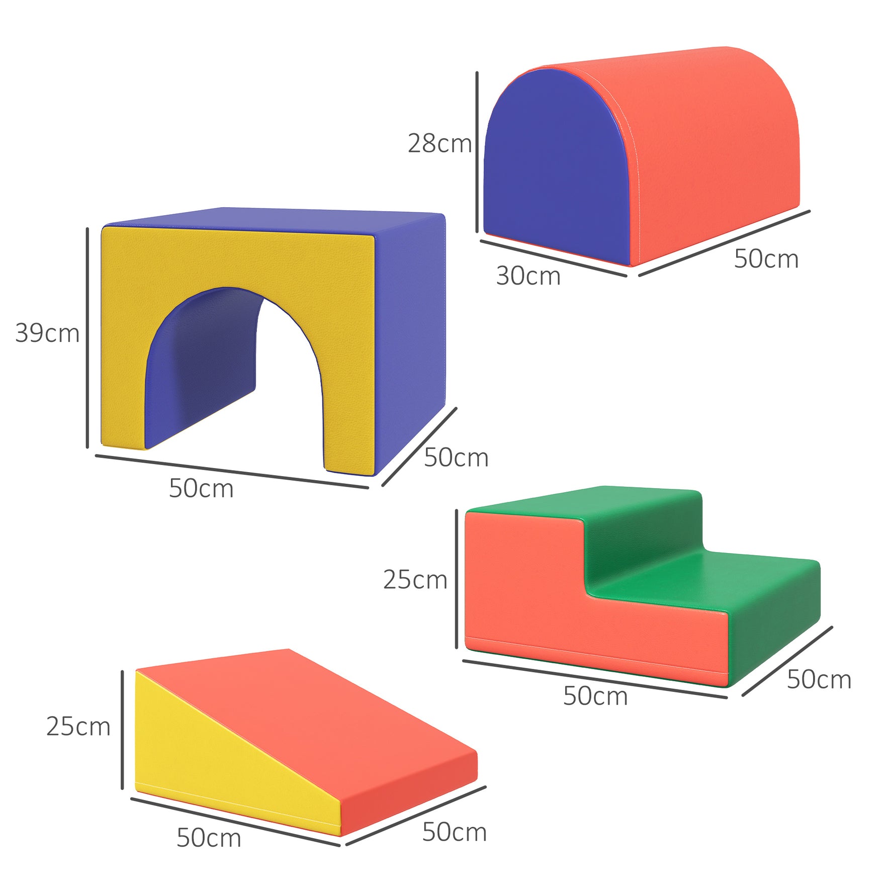 Module motricité bébé 4PCS parcours motricité bébé en mousse EPE pour enfants d'âge préscolaire, multicolore