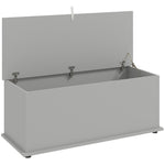 Coffre de rangement, banc de rangement avec couvercle rabattable et charnières de sécurité, 100 x 40 x 40 cm, gris