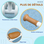 Draisienne vélo Enfant 4 roues selle réglable, guidon ergonomique alliage alu. PP, enfant 1 à 3 ans - Marron Blanc