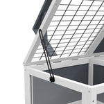 Maison enclos cage pour petit animal tortue avec 2 espaces support de lampe 81 x 48 x 31,5 cm gris