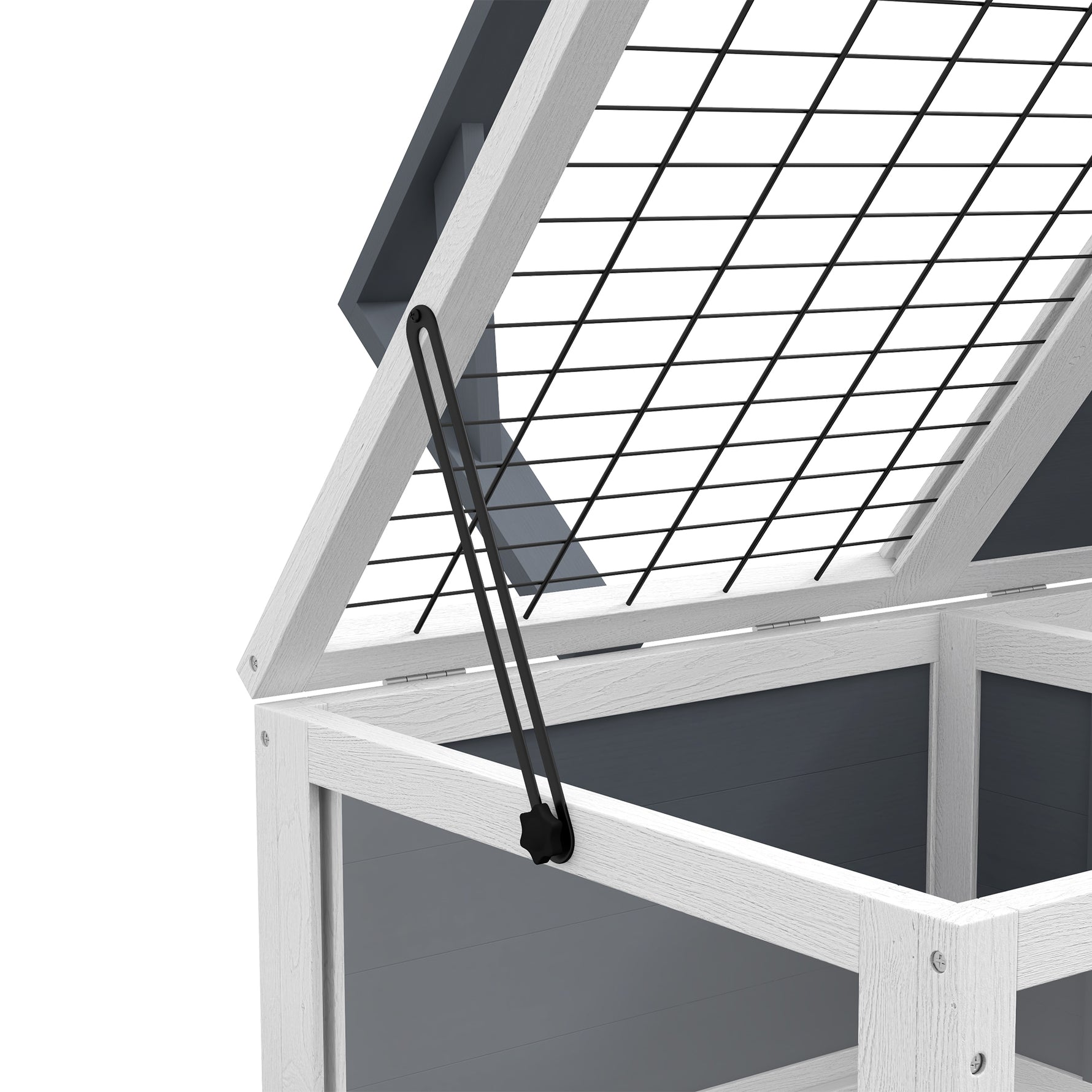 Maison enclos cage pour petit animal tortue avec 2 espaces support de lampe 81 x 48 x 31,5 cm gris