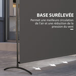 Paravent Extérieur à Panneau Unique, Séparateur de Pièce de 180H cm avec Protection UV30+, Gris Foncé