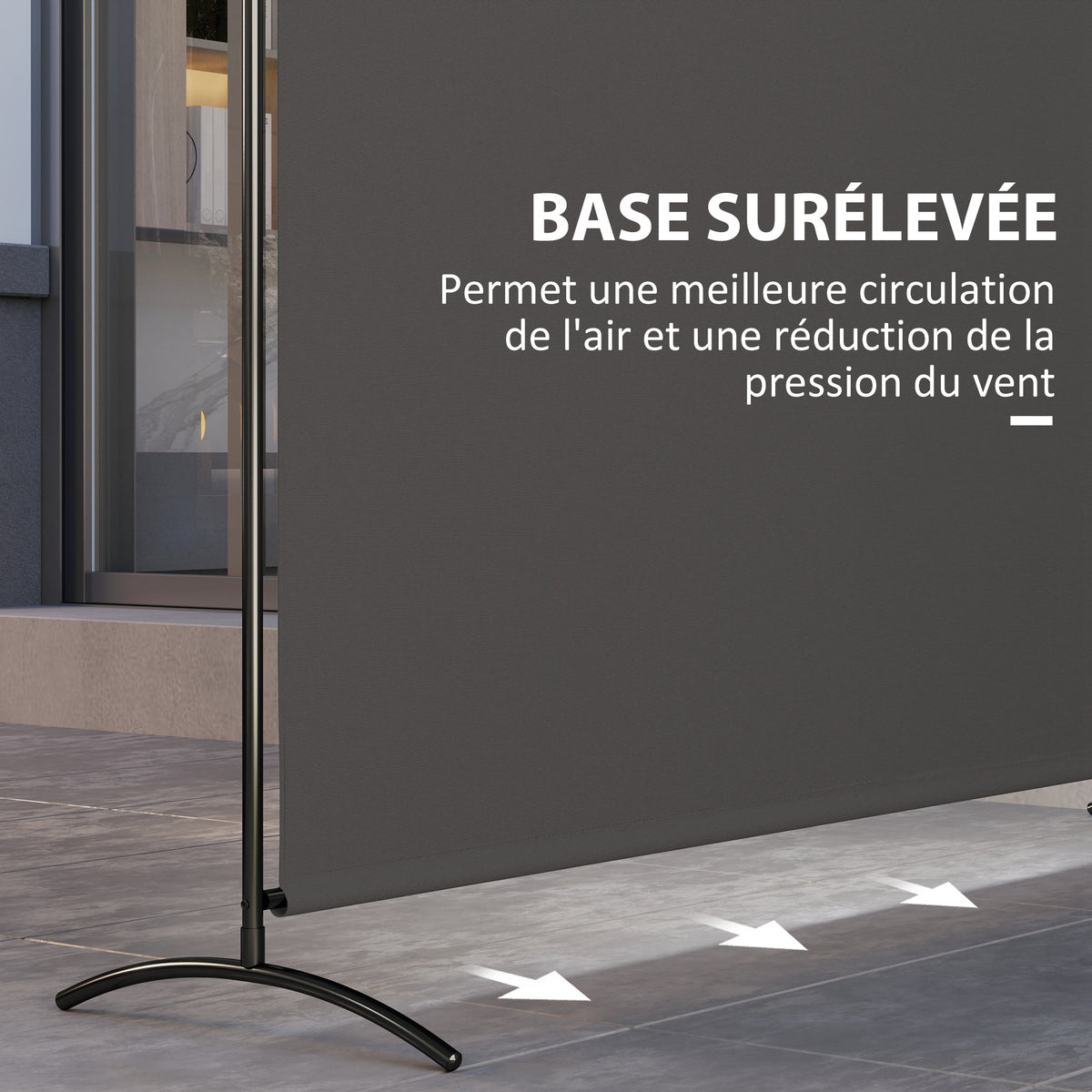 Paravent Extérieur à Panneau Unique, Séparateur de Pièce de 180H cm avec Protection UV30+, Gris Foncé