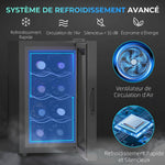 Cave à vin 8 bouteilles 21L, réfrigérateur à vin et boissons avec température réglable 8-18°C, porte en verre, noir