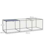 Enclos poulailler cage clapier extérieur 3 m² pour petits animaux dim. 3 x 1 x 0,8 m acier galvanisé