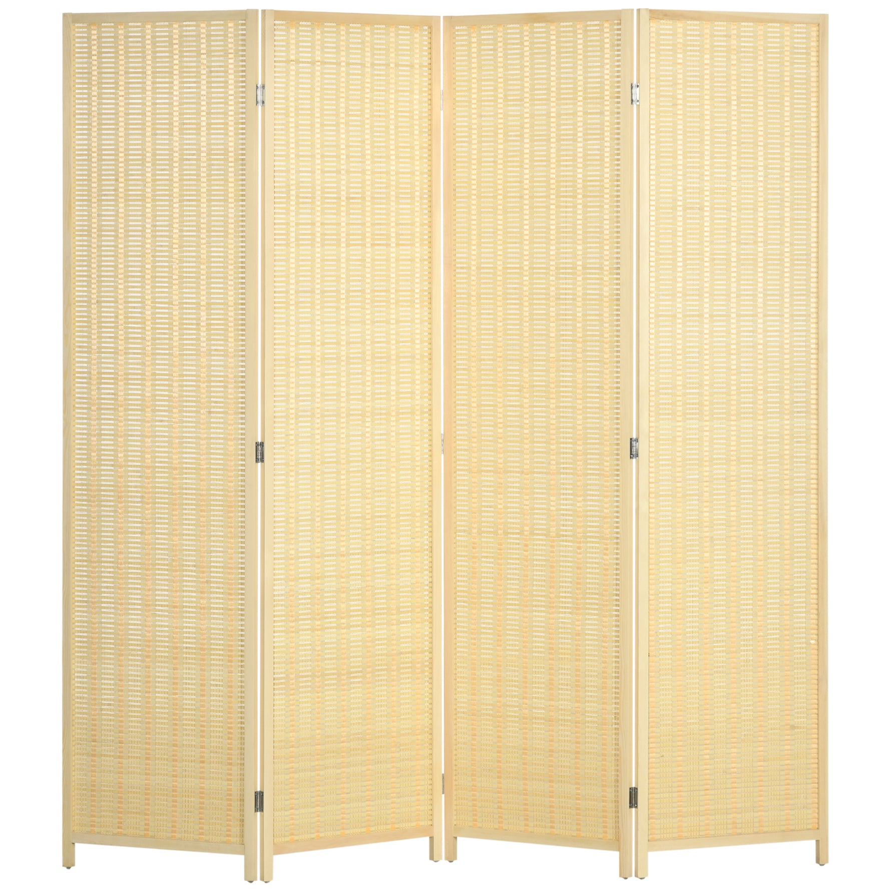 Paravent en bois séparateur de pièce closion de séparation pliable 4 panneaux 180 x 180 cm naturel
