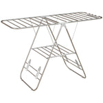 Séchoir à linge sur pieds pliable étendoir 2 niveaux ajustables dim. 148L x 60,5l x 98H cm