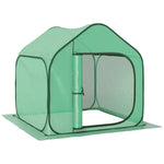 Mini serre pop-up petite serre légumes plante fleurs avec porte à fermeture éclair en PE 150 x 148 x 148 cm vert
