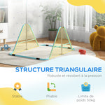Barre fixe de gymnastique pour enfants pliante hauteur réglable de 88 à 128 cm vert