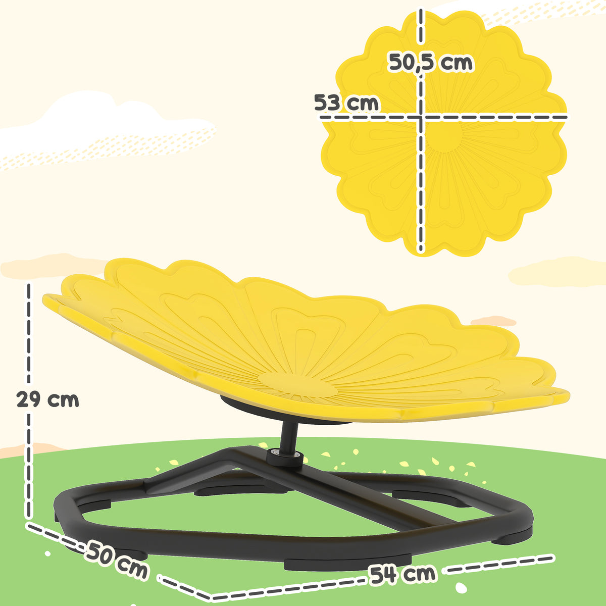 Chaise pivotante sensorielle pour enfant, siège pivotant pour l'entraînement de l'équilibre et de la coordination, jaune