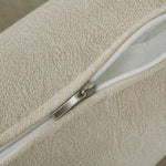 Canapé Convertible 2 Places, Canapé-Lit 3 en 1 Chenille 125 cm avec Dossier Réglable, Assise Large, 2 Oreillers, Crème-9