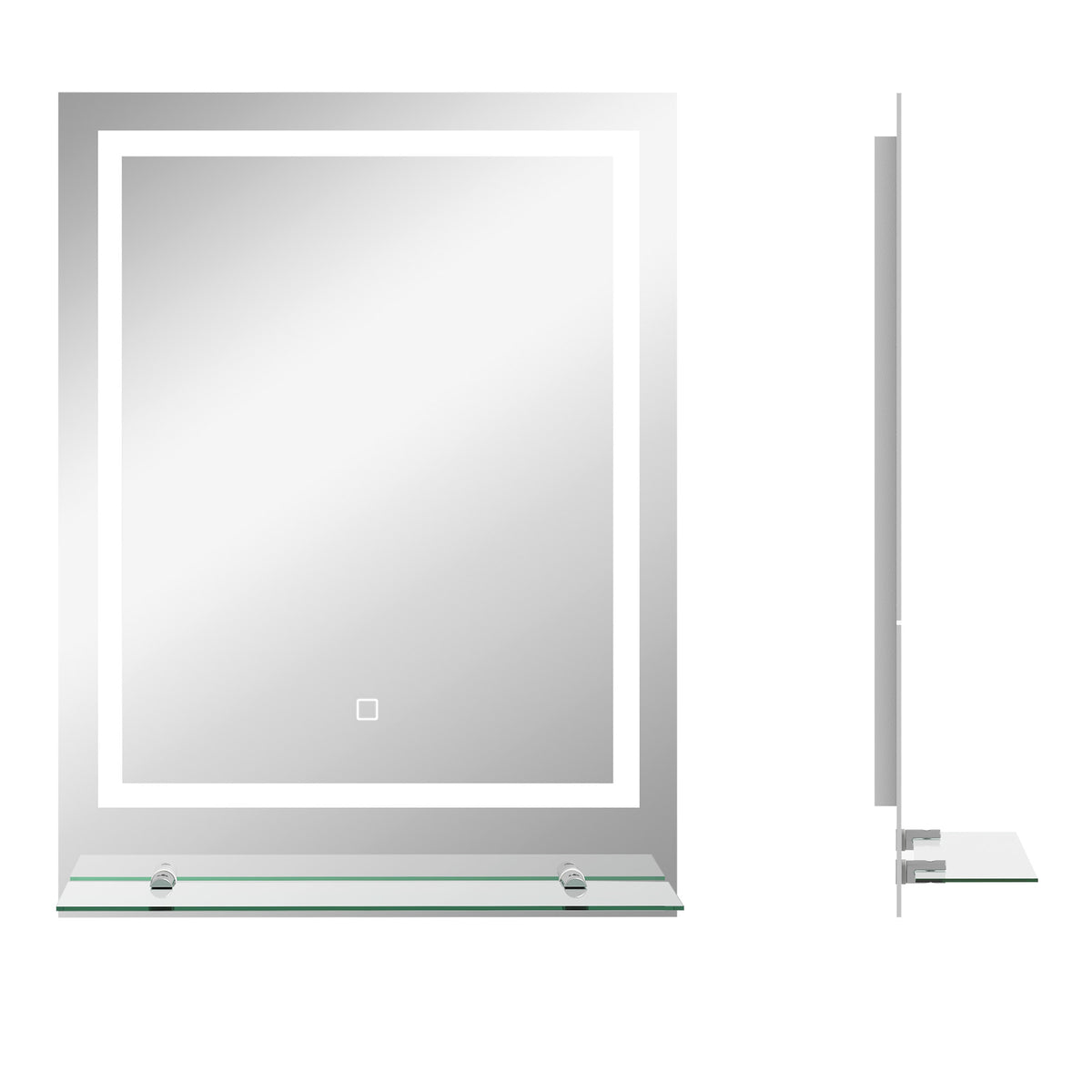 Miroir rectangulaire mural lumineux LED de salle de bain 70 x 50 cm