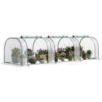 Mini Serre de Jardin, Mini Serre Tunnel, Serre à Tomates 3,5L x 1l x 0,8H m, Acier, PVC Anti-UV, 3 Fenêtres