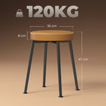 Lot de 2 chaises de salle à manger rondes, chaises de cuisine empilables avec assise rembourrée en PU, marron et noir