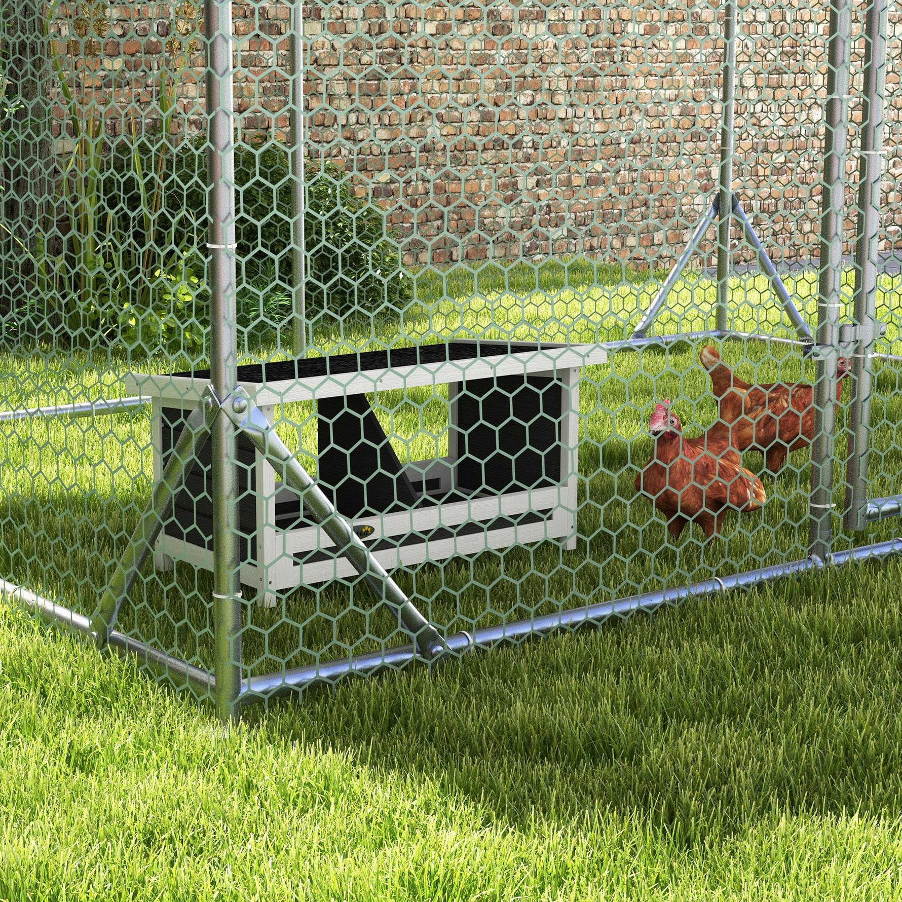 Pondoir nichoir pour poules 3 emplacements avec toit asphalte structure en bois 66 x 37 x 34 cm gris noir