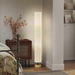 Lampadaire sur pied de salon avec abat-jour en lin, interrupteur à pied, 2 x douille E27, 120 cm, gris