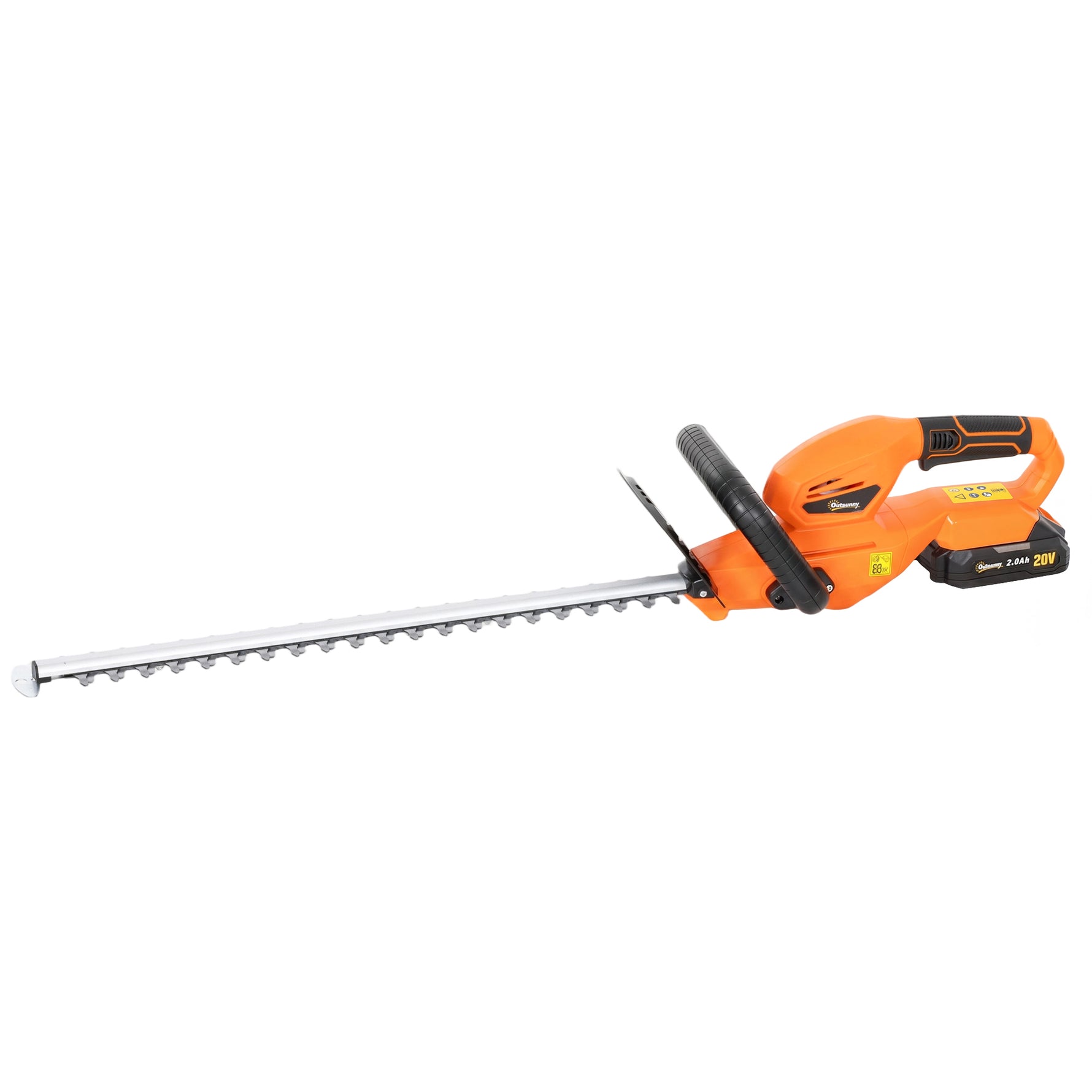 Taille-Haies Électrique 100 W, Lame 51 cm, Batterie 2,0 Ah et Chargeur, Orange