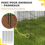 Parc enclos modulable pour chiens lapins rongeurs clôture pour petits animaux intérieur et extérieur  61 x 91 cm noir