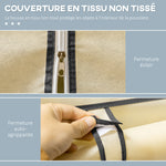 Armoire penderie en tissu meuble de rangement tringle à vêtements et étagères ouvertes 103x43x162,5cm crème
