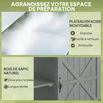 Desserte jardin chariot de barbecue sur roulettes avec plateau en acier inoxydable 107x49,5x92,5cm gris