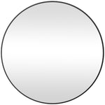 Miroir rond miroir salle de bain cadre en métal facile à installer, pour chambre, salon, entrée, Ø 70 x 2,5 cm noir