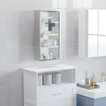 Armoire à Pharmacie 3 étagères 4 Niveaux 30L x 12l x 60H cm Porte Verre trempé Symbole Croix Acier Inoxydable brossé
