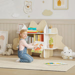 Bibliothèque enfant meuble de rangement pour jouets et livres 6 compartiments 120x28x72,2cm bois naturel