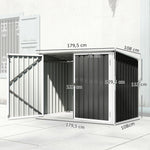 Cache Poubelle Double Abri de Jardin 2 Poubelles de 240L Couvercle Lié par Chaînes Vérins à Gaz 179,5x108x129,5cm Gris