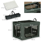 Borsa da trasporto pieghevole per animali domestici con maniglia in tessuto a rete 60 x 42 x 42 cm grigio nero