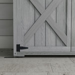 Armoire de jardin, abri jardin sur pied, avec 2 étagères, toit incliné et bitumé, en bois massif, 90x54,5x168,5cm, gris