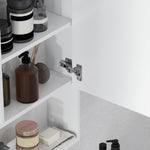 Armoire murale salle de bain avec miroir, meuble salle de bain, 5 compartiments et étagère réglable, 60x15x76cm, blanc
