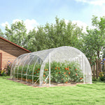 Serre tunnel de jardin 18m² serre de jardin tunnel 296x597x199cm cadre acier galvanisé, bâche PE 150g/m² transparent