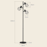 Lampadaire sur pied salon lampe sur pied 3 lumières adaptée aux ampoules E27 (non incluses) 41 x 28 x 169 cm noir