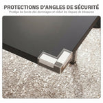 Table à manger extensible de 4 à 6 personnes, pieds en acier, pour petits espaces, salle à manger, noir