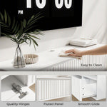 Meuble TV Suspendu Flottant 120 cm avec Éclairage LED et Prises, Meuble Télé pour Téléviseur 65 Pouces, Blanc