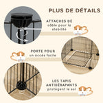 Lot de 2 enclos parc modulable pour petits animaux lapins rongeurs chiots 36 panneaux en fil d'acier 4 portes noir